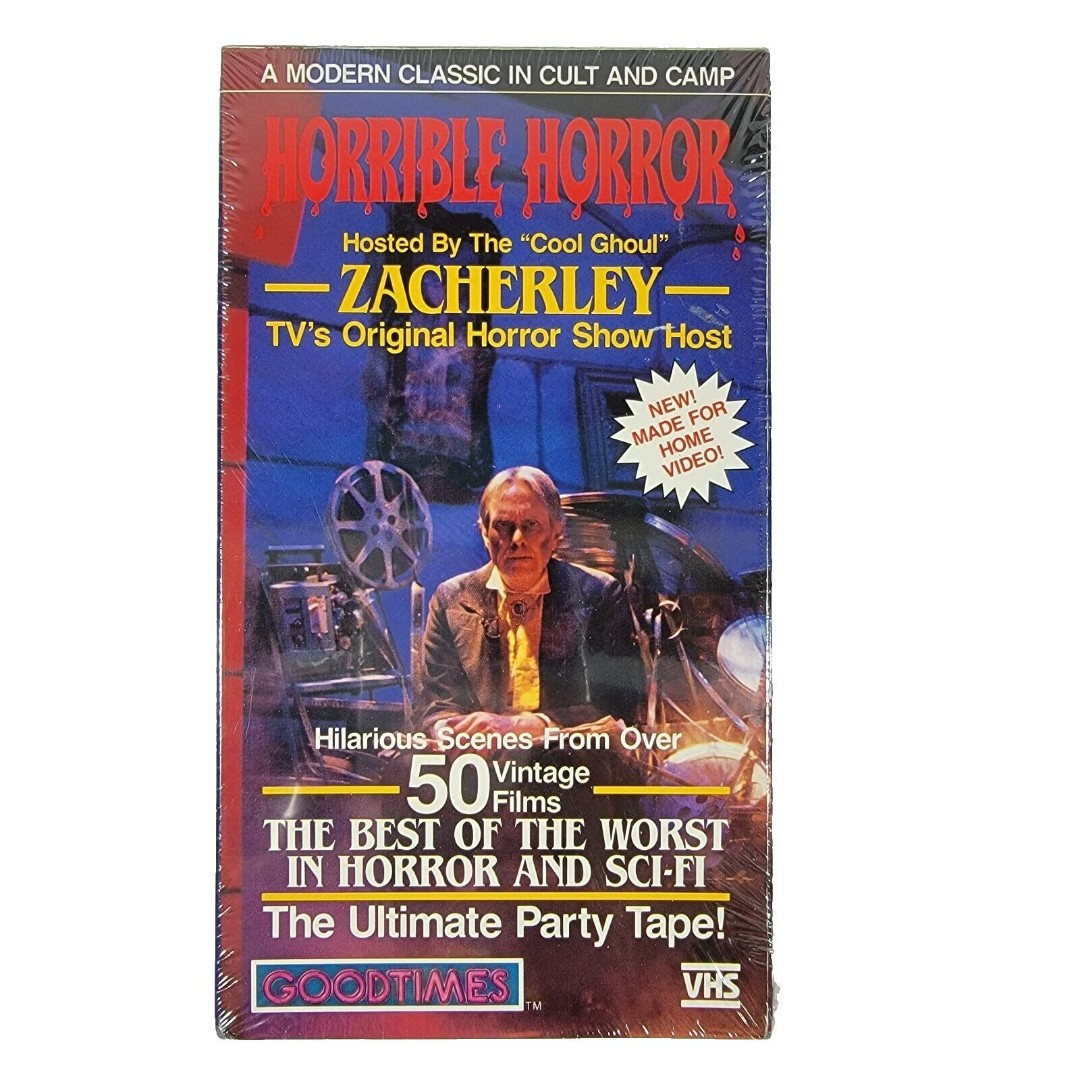 Horrible Horror Hosted by The Cool Ghoul Zacherley VHS SEALED Goodtimes