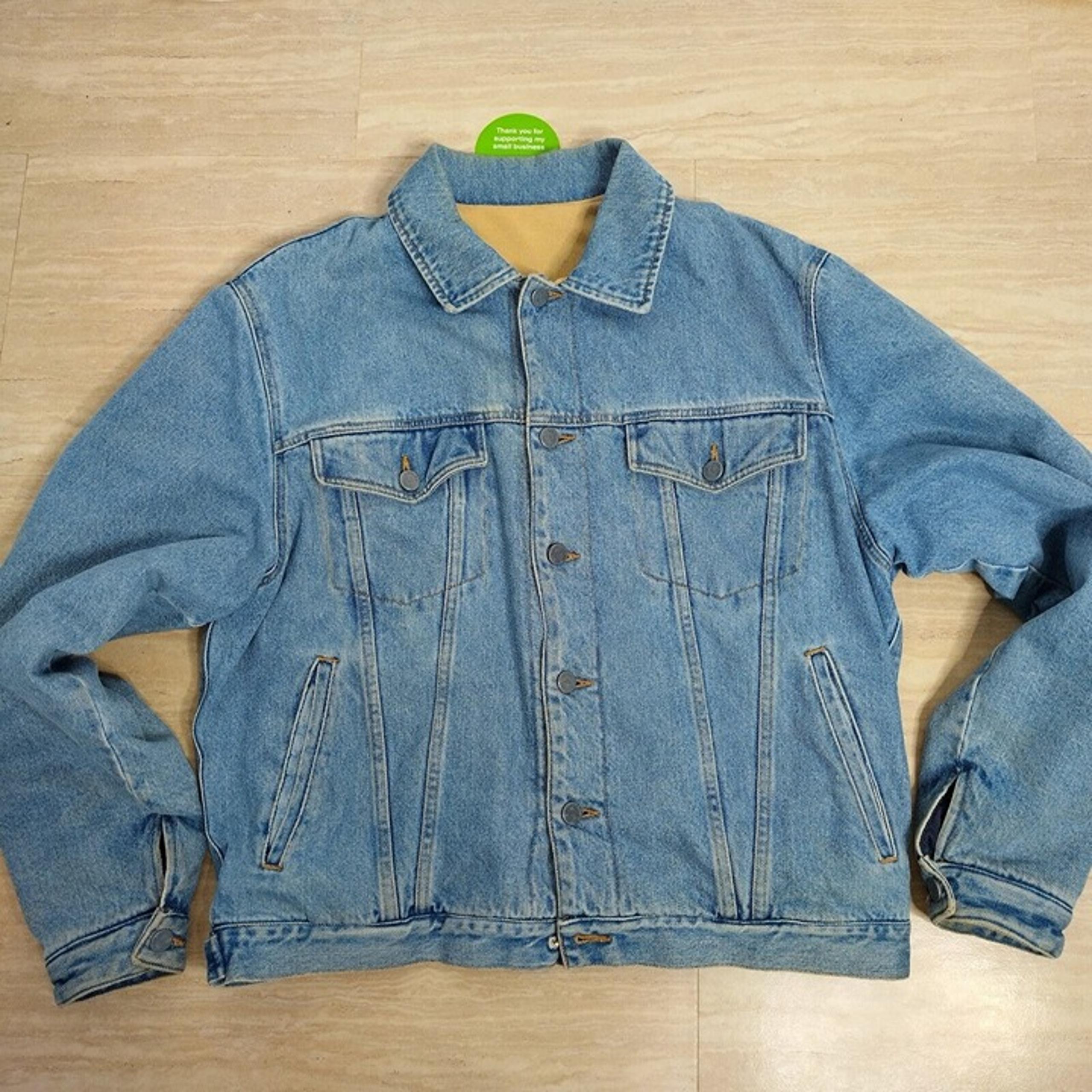 Vintage Armani Jeans Denim Jacket Reversible Mens 34 Medium Blue Made in Italy