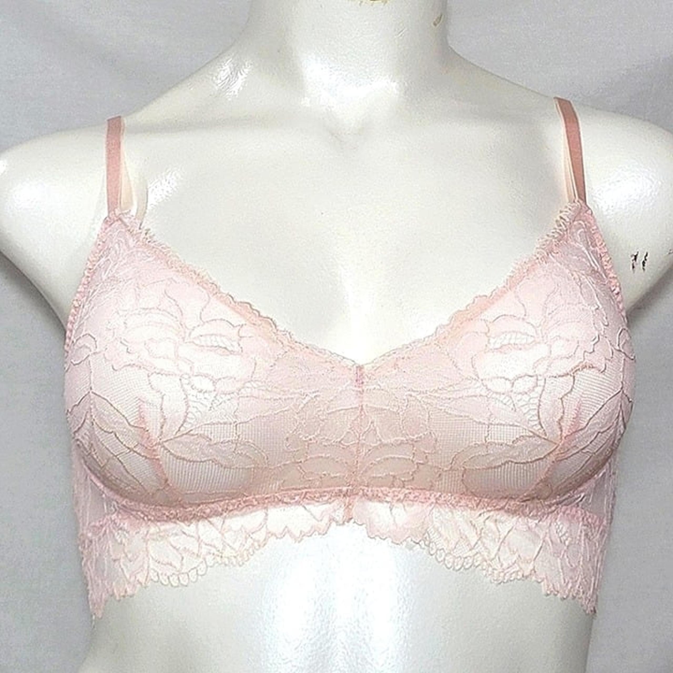XS Gilligan & O'Malley Floral Lace Bralette Bra Morning Crystal Pink NWT