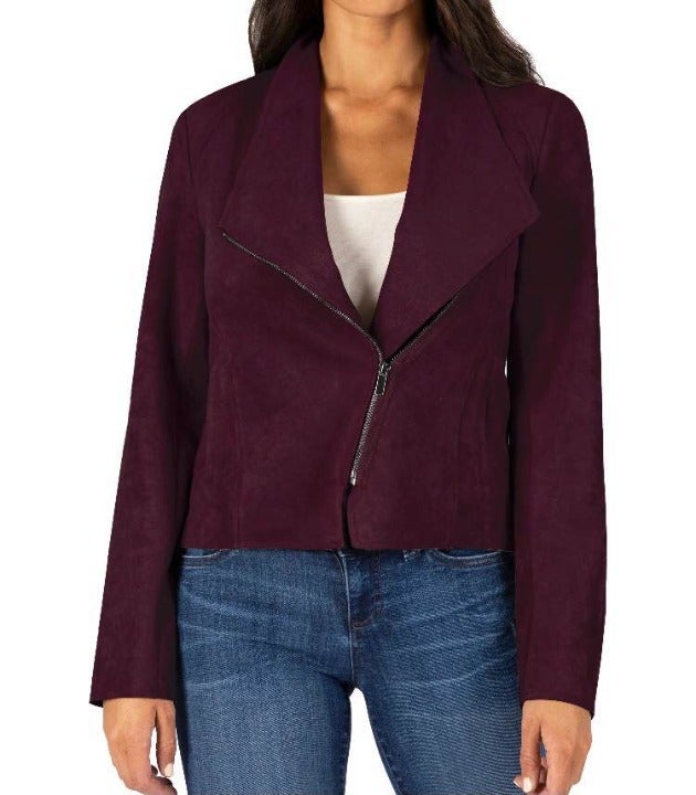 Faux Suede Drape Moto Jacket/ Nordstrom