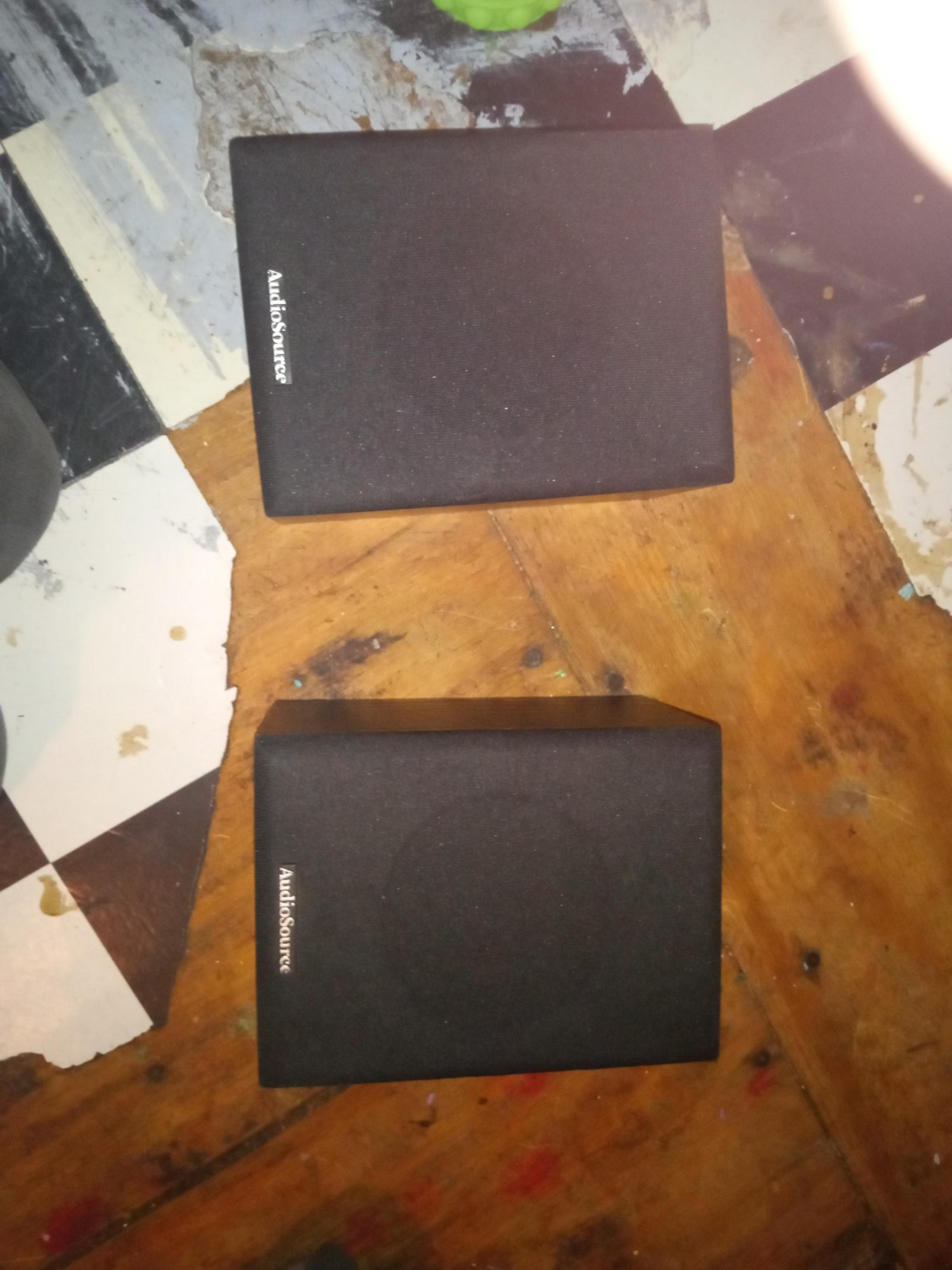 Two audio source speakers