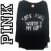 VINTAGE-Black LOVE PINK WHERES MY GIFT Sequins Long sleep Lounge/Sleepwear