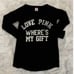 VINTAGE-Black LOVE PINK WHERES MY GIFT Sequins Long sleep Lounge/Sleepwear