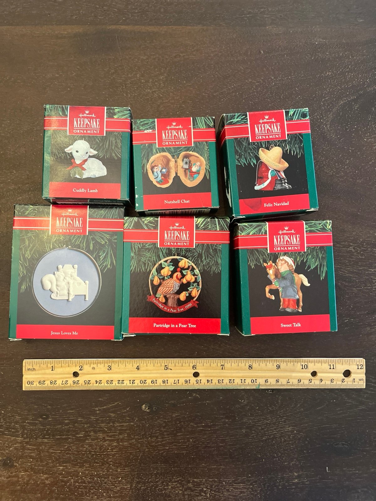 Lot of 6 Hallmark Ornaments 1990-1991