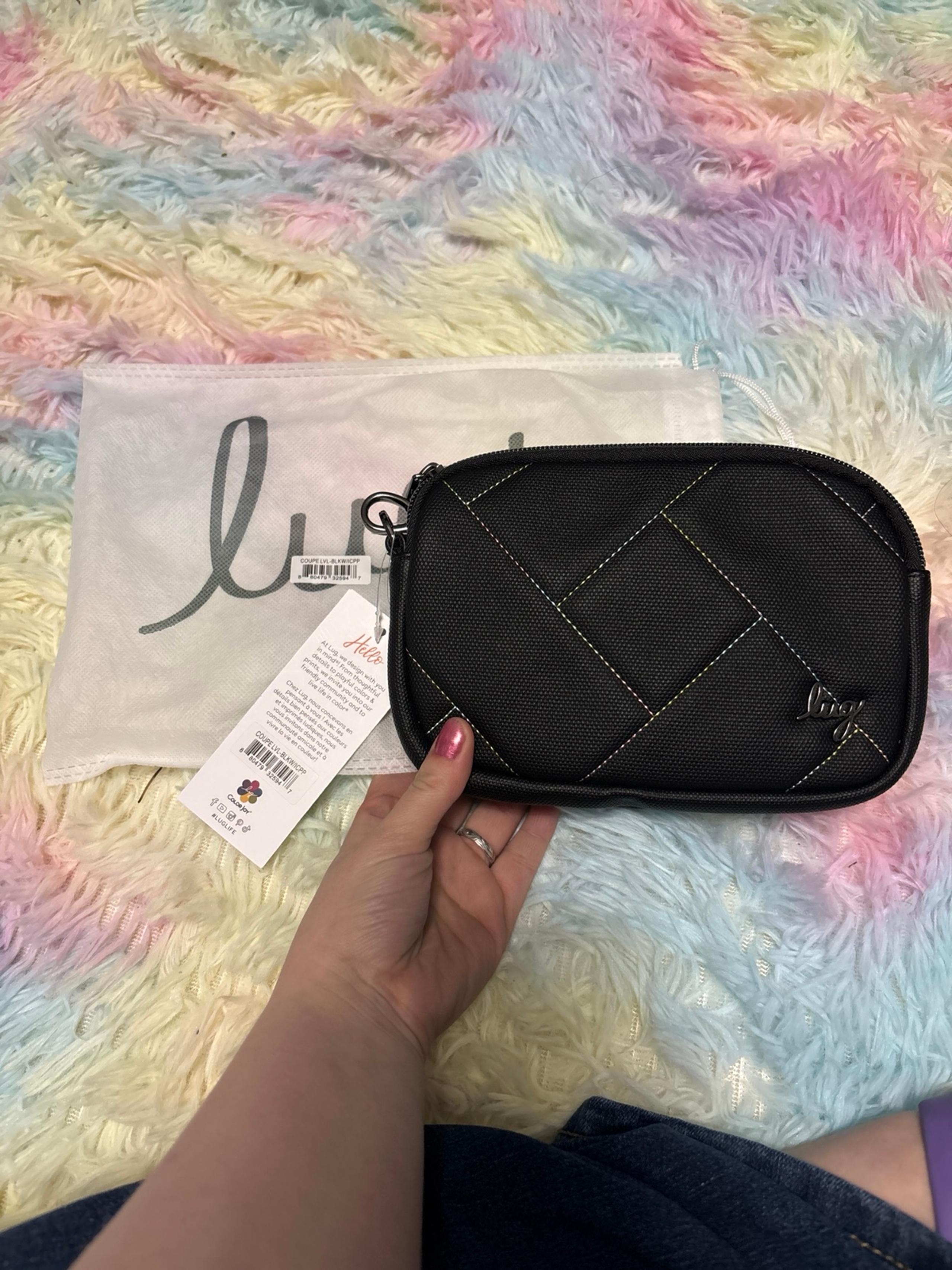 NWT and Dust Cover Black Icepop Coupe in Matte Luxe Crossbody Purse - Lug