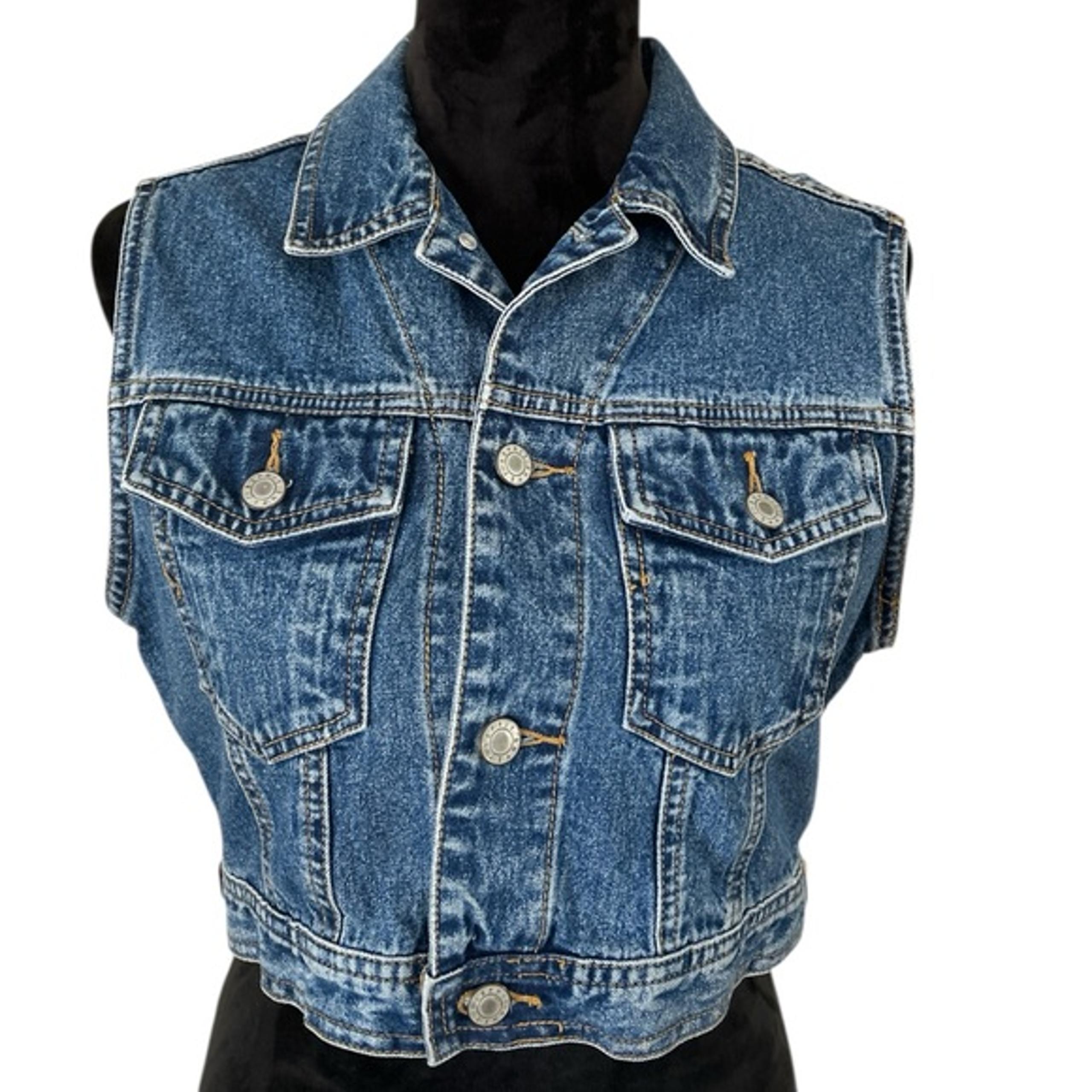 Vintage 80’s Esprit crop jean vest size medium