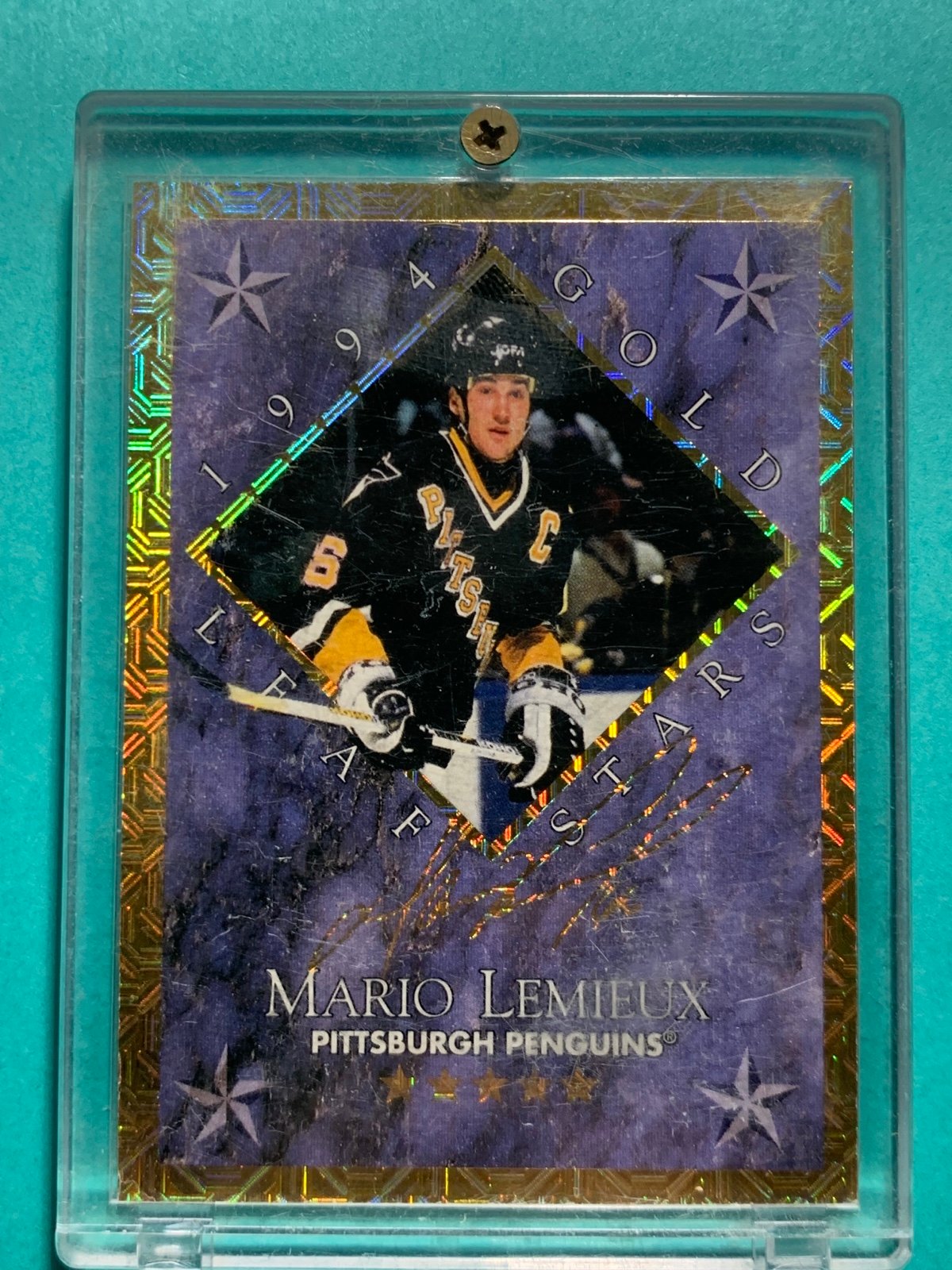 1994-95 Leaf Gold Leaf Stars /10000 Mario Lemieux Eric Lindros 11 Hof