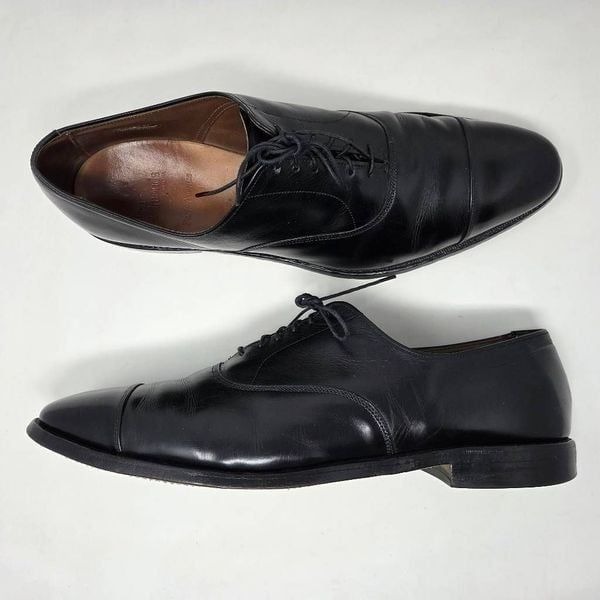 ALLEN EDMONDS PARK AVENUE BLACK LEATHER CAP TOE OXFORD DRESS SHOES MENS 15 AA