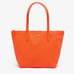 Lacoste L.12.12 Concept Tote Bag Vinyl Orange Top Handle Top Zip