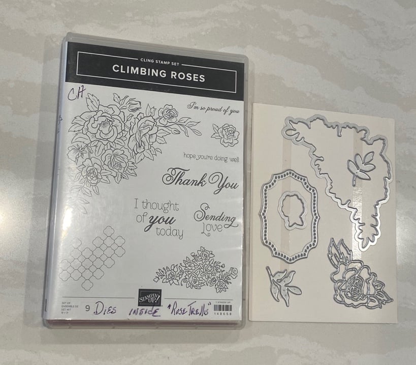 Stampin Up Cling and Cut emboss stamp set
