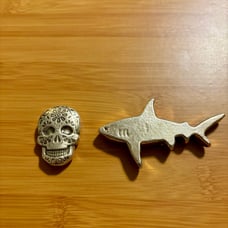 5oz poured silver art bars shark skull .999 mint monarch limited rare 3oz 2oz
