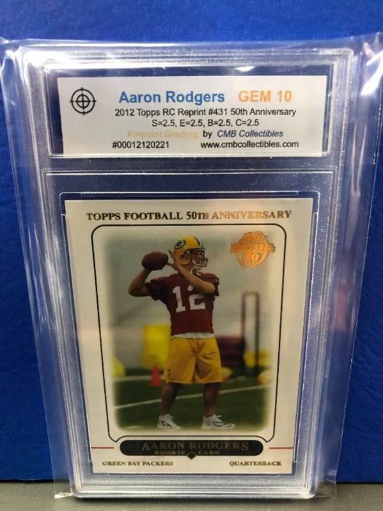 2012 Topps Aaron Rodgers Reprint #431 50th Anniversary Graded 10!