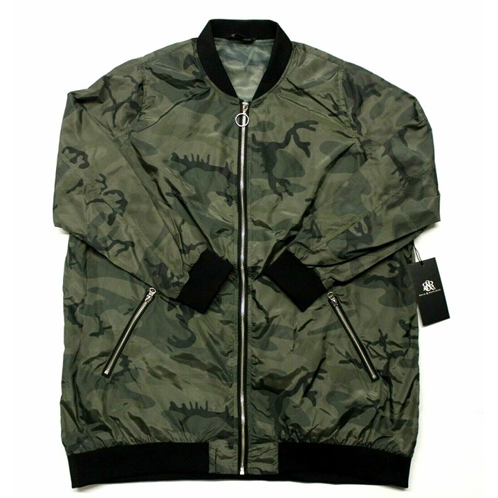 Women's Plus Size Rock & Republic Camouflage Windbreaker Bomber Jacket - 0X