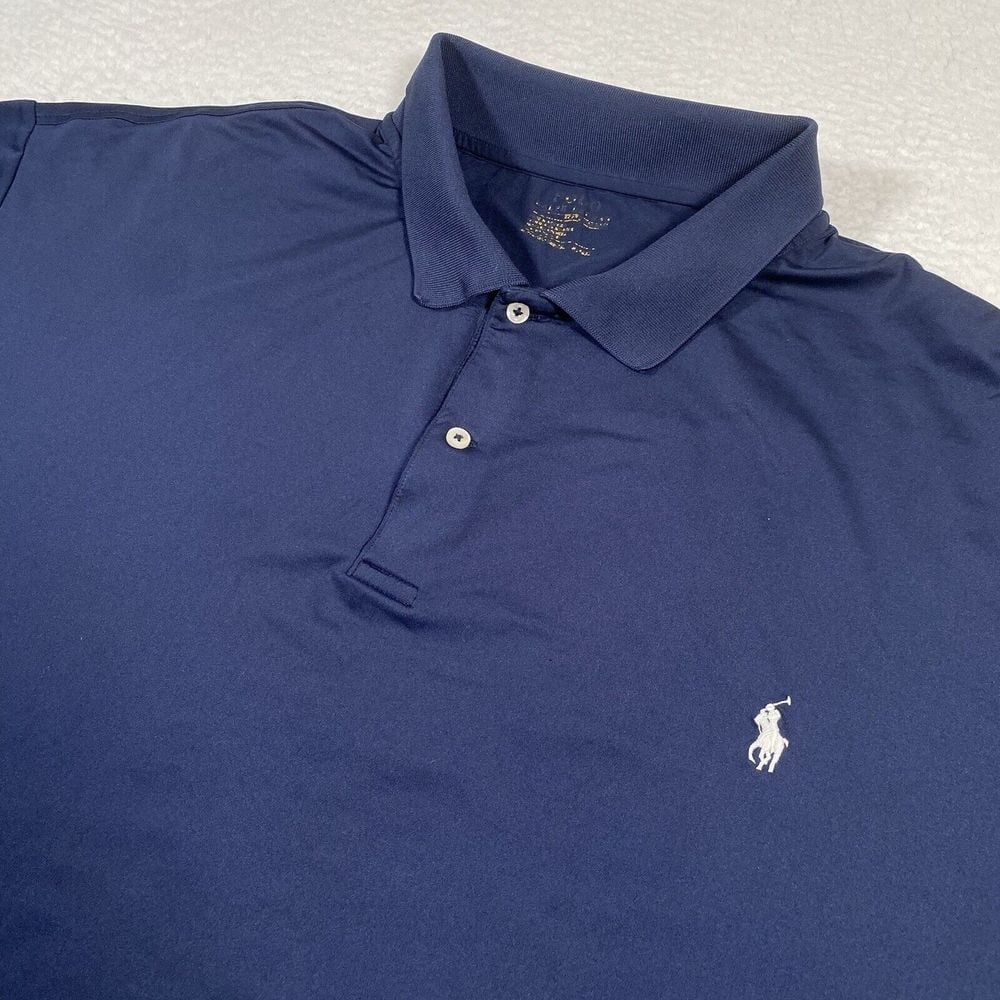 Polo Ralph Lauren Shirt Mens 4LT Navy Performance Stretch Pony Golf Lightweight