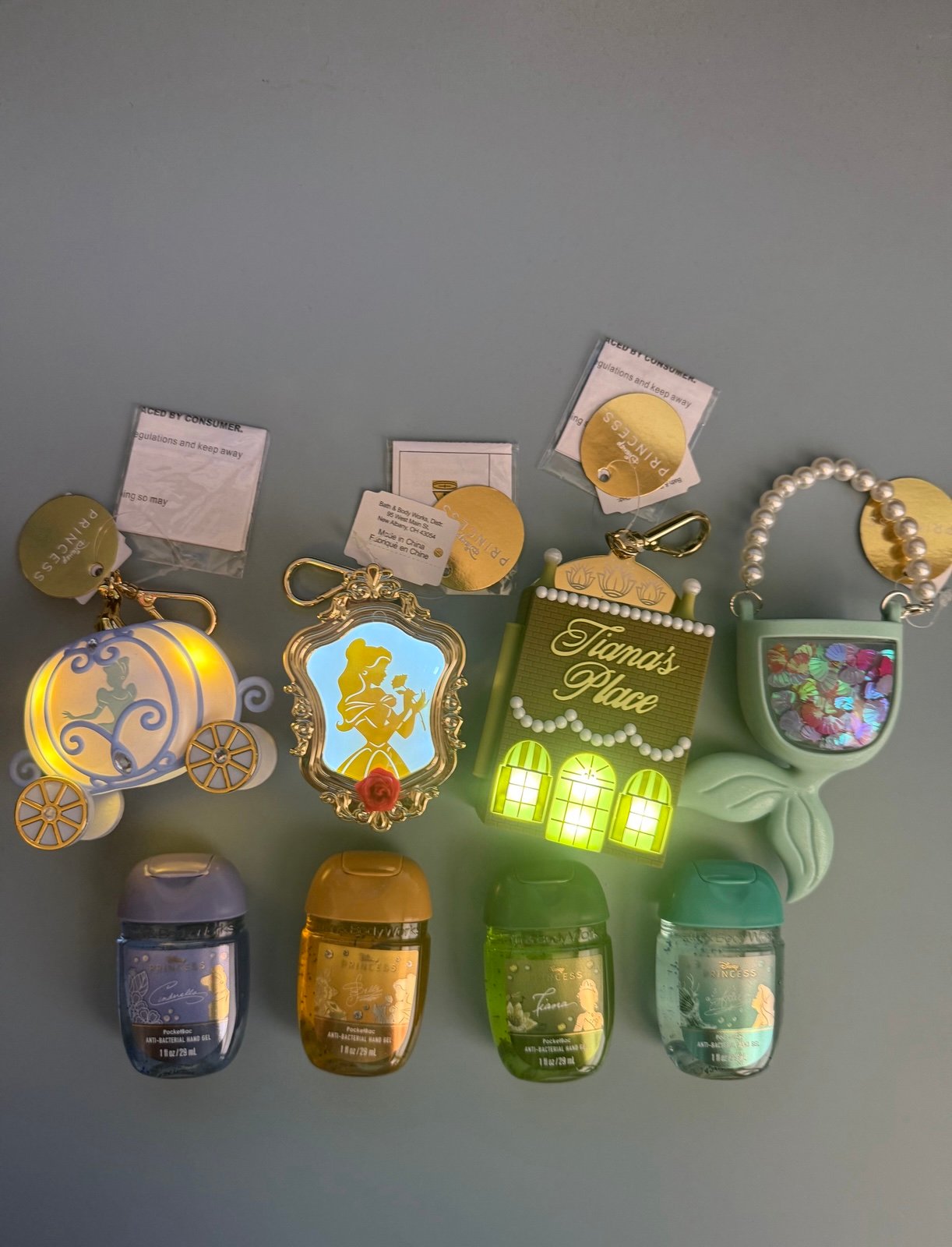 Bath & Body Works Disney Cinderella, Belle, Tiana, & Ariel Pocketbac Holders