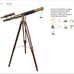 Nautical Style Black Leather Telescope Maritime Brass Antique Double Barrel Desi