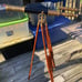 Nautical Style Black Leather Telescope Maritime Brass Antique Double Barrel Desi