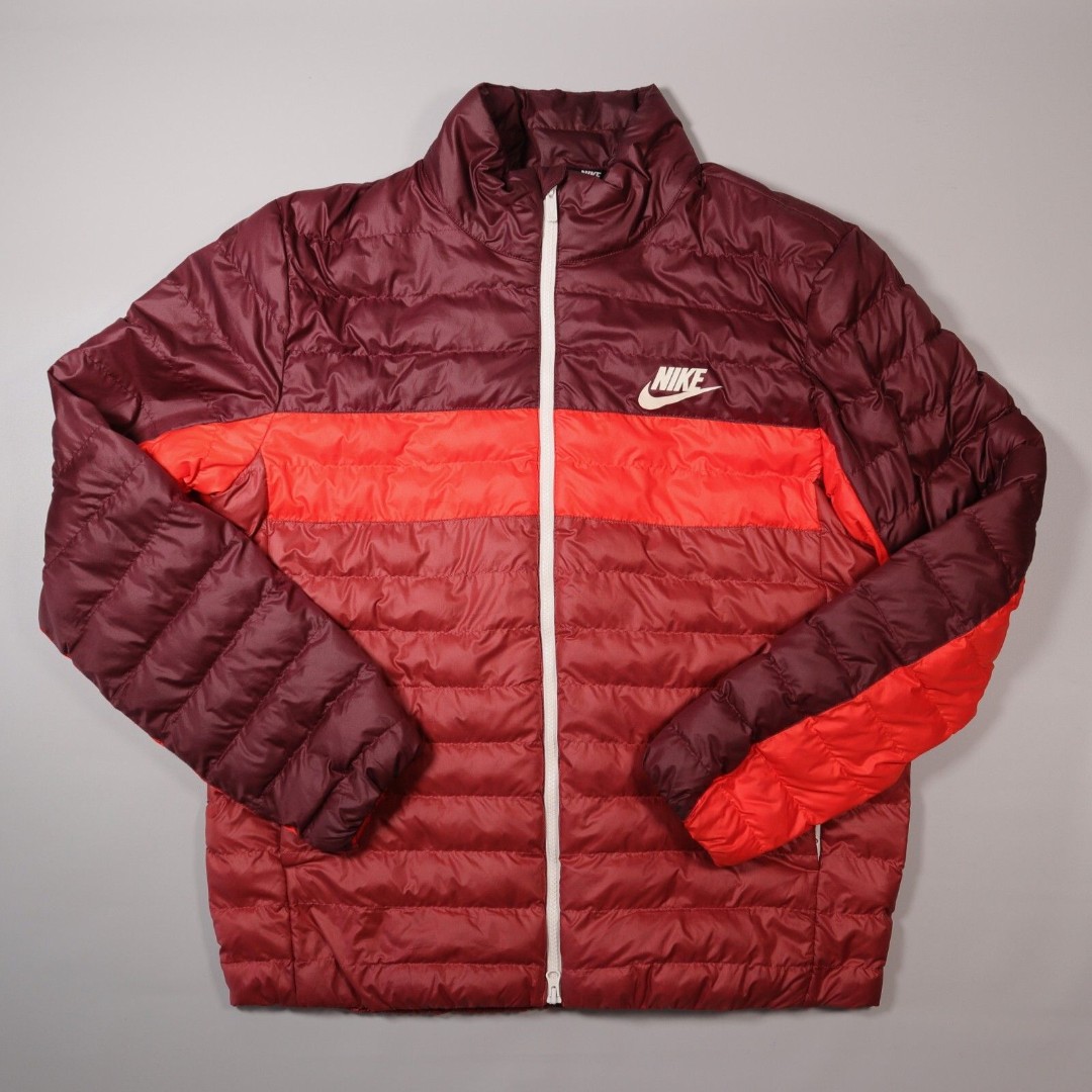 Nike Mens Large L Synthetic-Fill Thermore Puffer Jacket Habanero Red BV4685