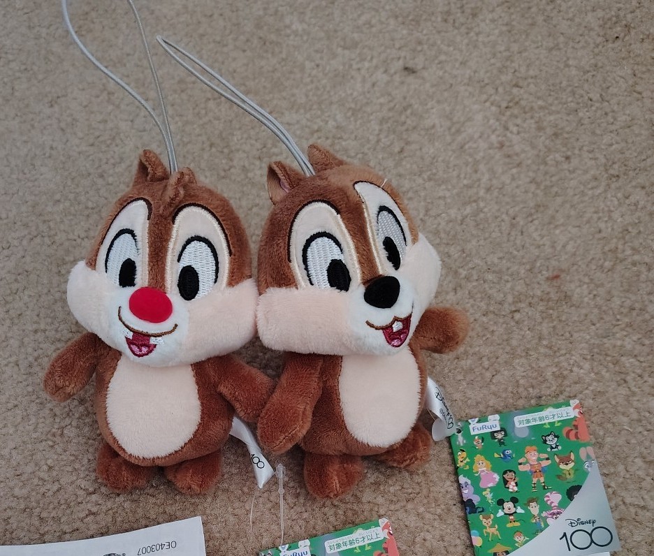 Disney 100 JAPAN EXCLUSIVE Chip and Dale keychain plushs