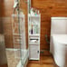 Floor Cabinet Bathroom Storage Standing Narrow Cupboard Shelf Toilet White Wood