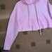 alo Yoga Pink Oversized Crop Hoodie Pullover Sweater Size S In Good Condition