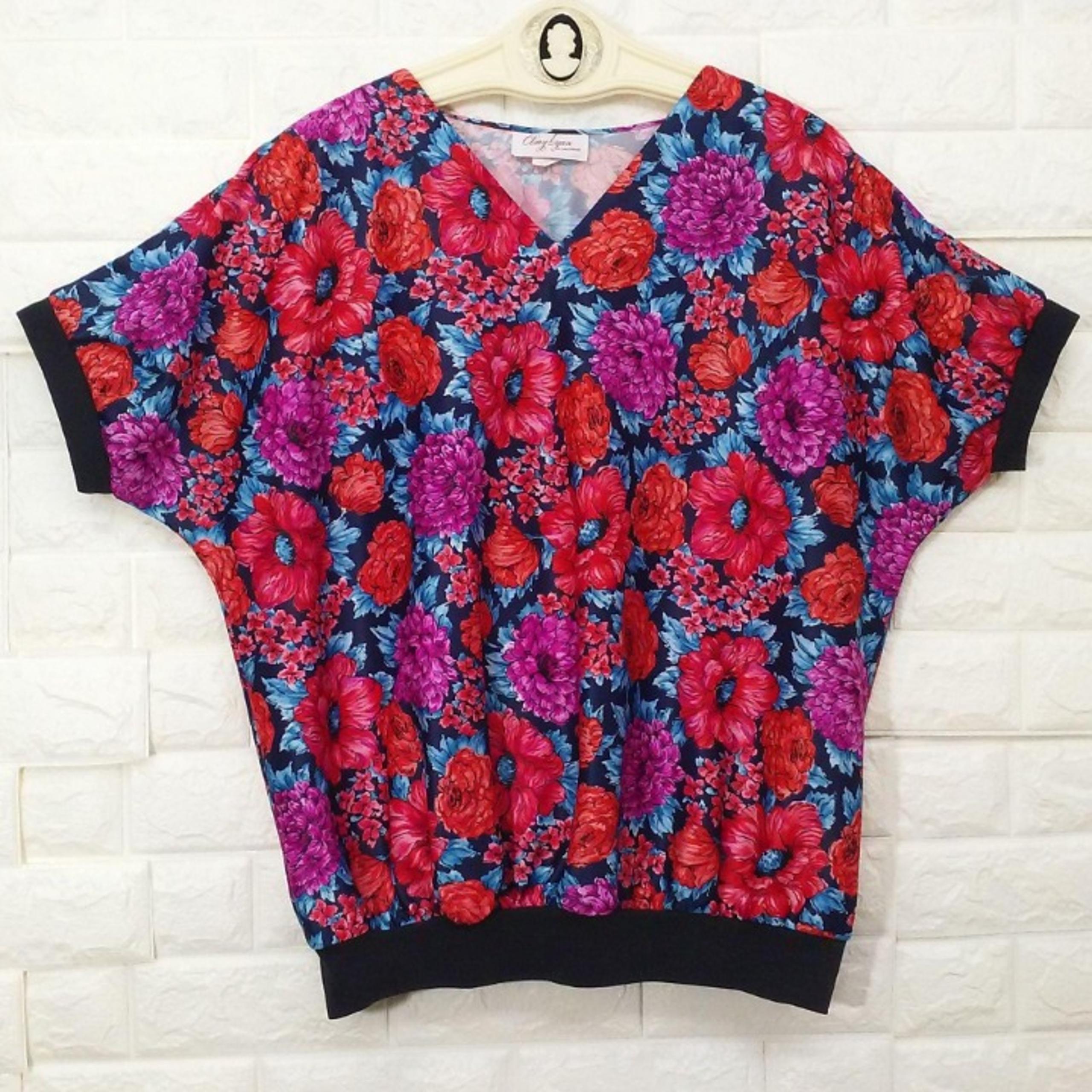 80s Amy Lynn Floral Top Sz-40 Grandma