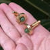 Natural nephrite jade gold tone brass cuff links