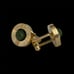 Natural nephrite jade gold tone brass cuff links