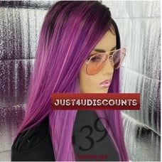 Celebrity pink fusion purple lace wig