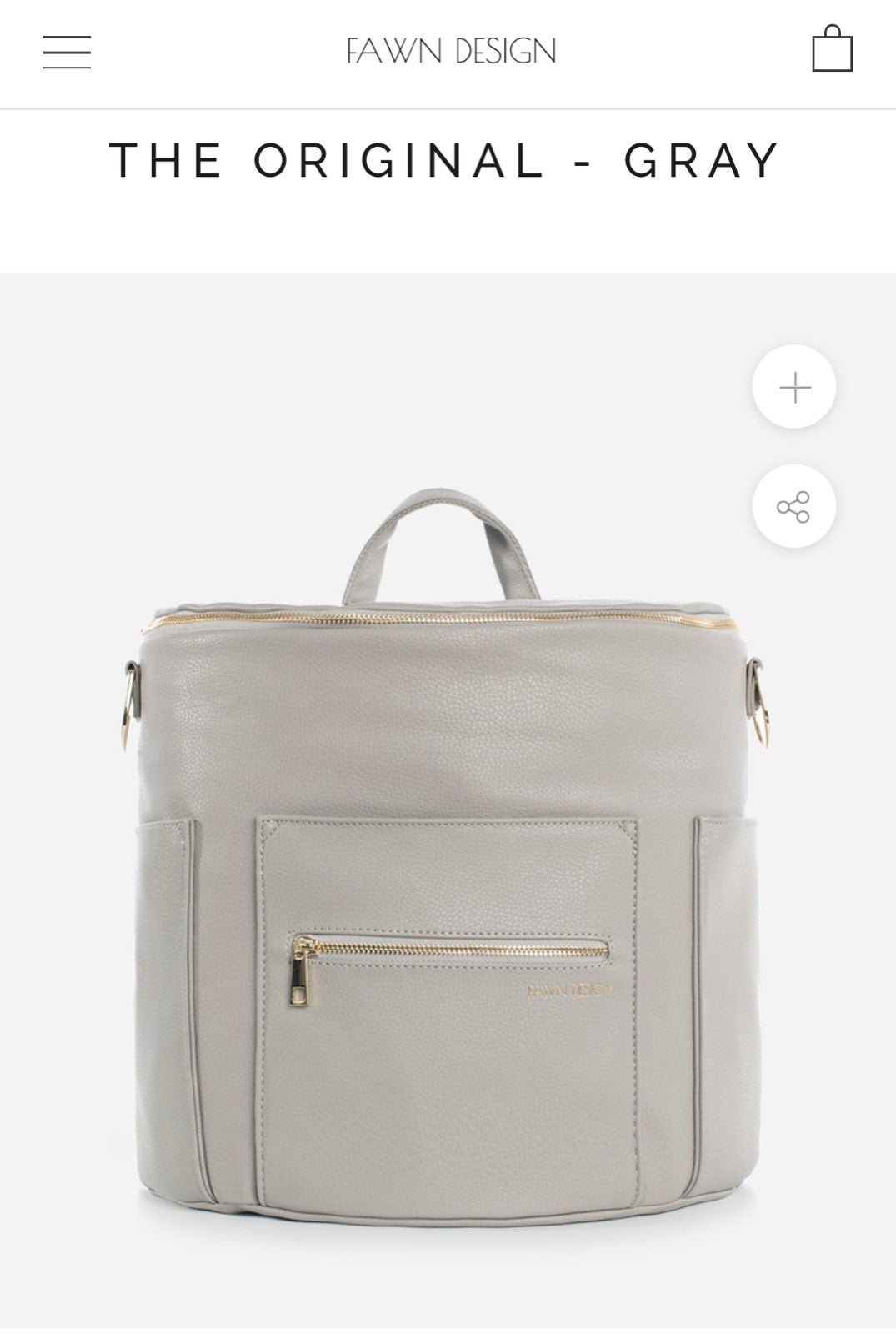 fawn design diaper bag - original gray