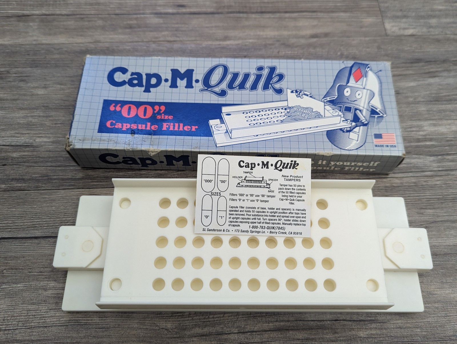 RARE Cap M Quik 00 Size Capsules Vitamins Tamping Device Herbs Original Box 2003