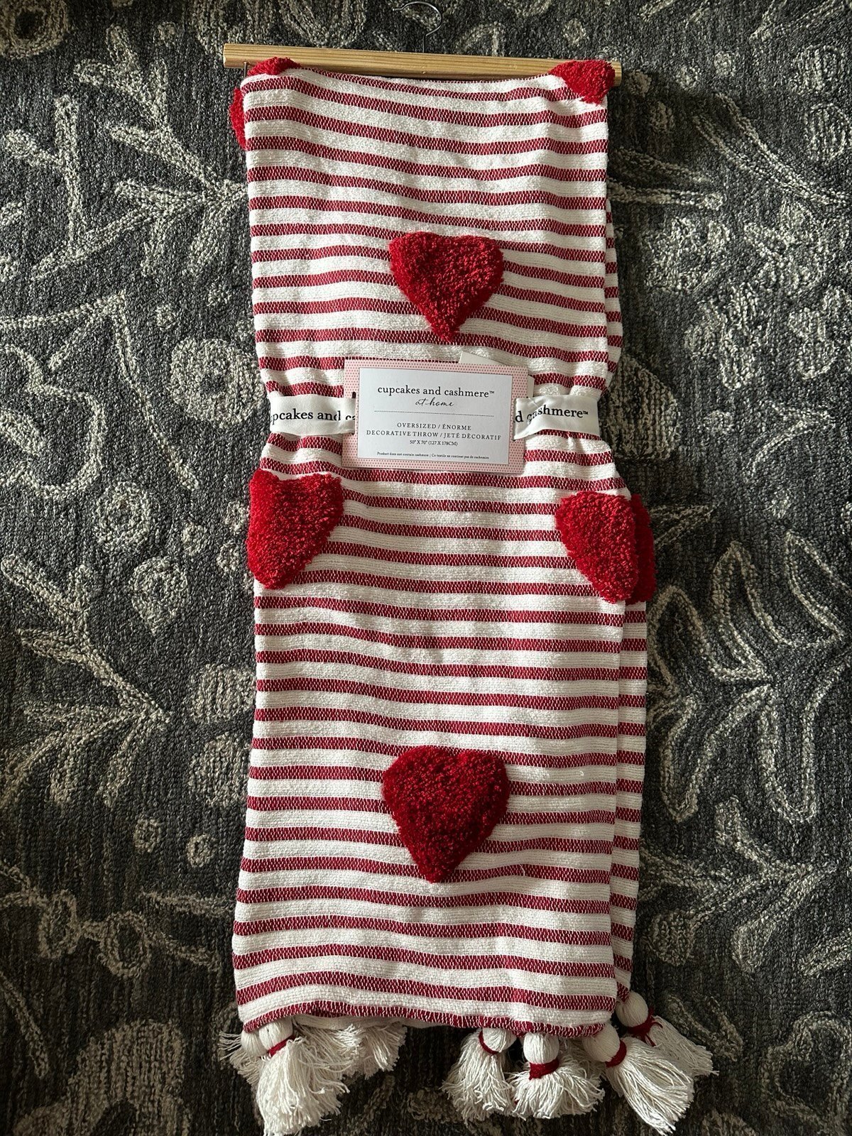 Cupcakes and Cashmere Valentine’s Heart Throw