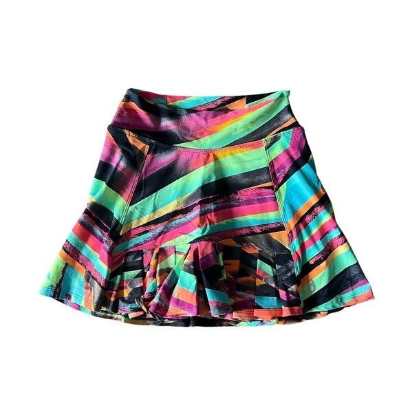 Dona Jo Skort 1 Skirt Womens Colorful Striped Rainbow Tennis Pickleball Small
