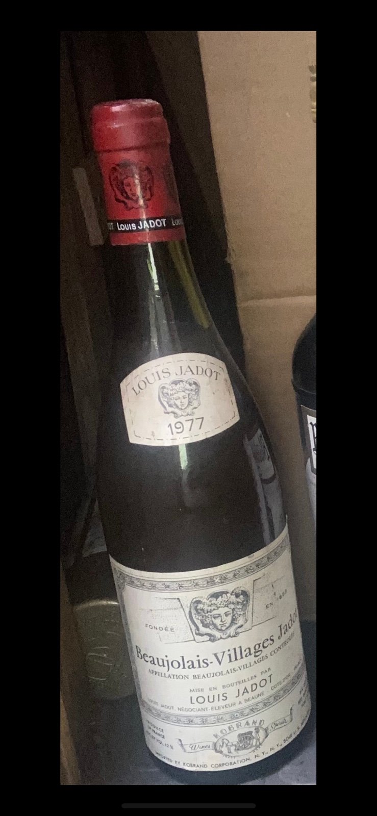 Bottle of vintage collectors wine