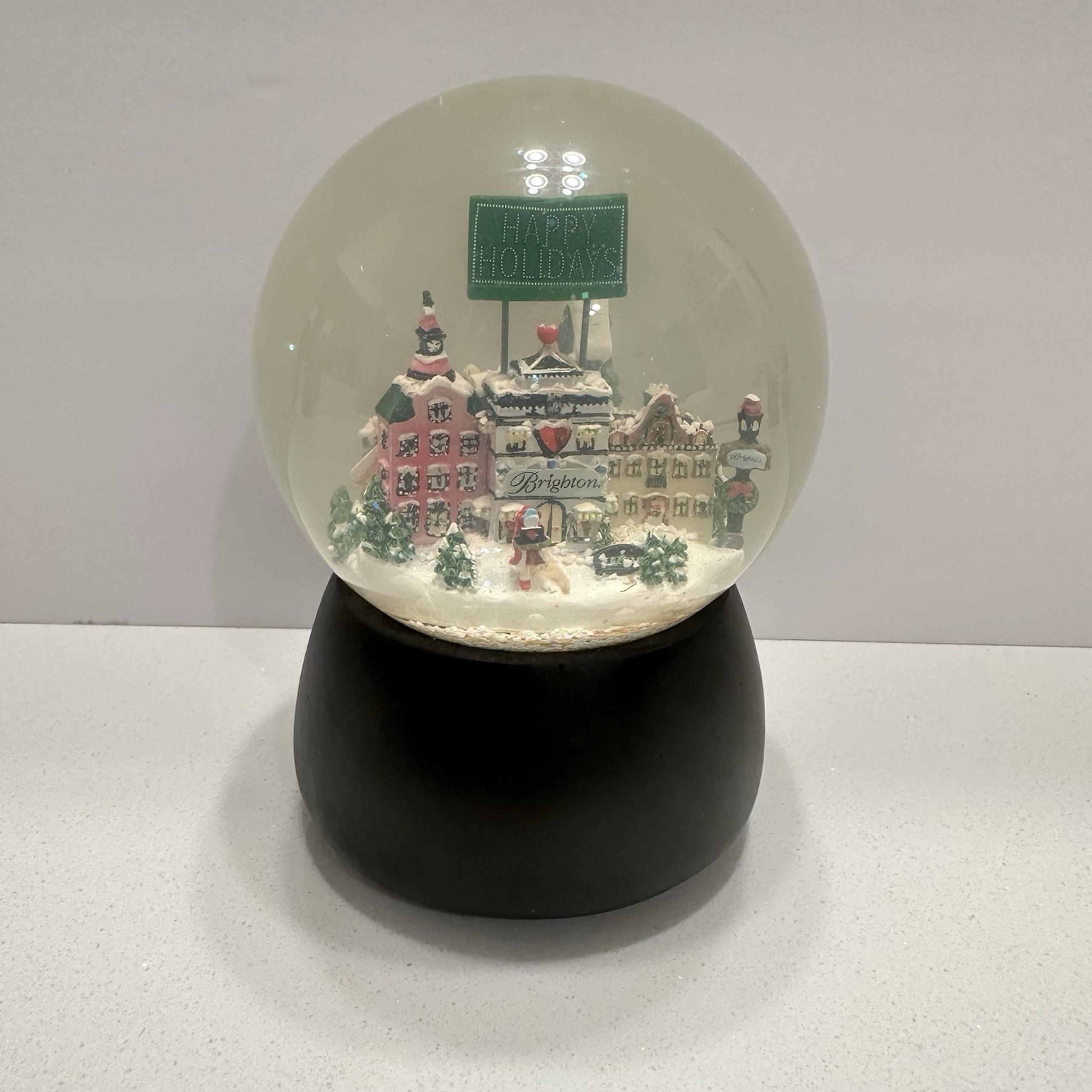 Vintage Christmas BRIGHTON VILLAGE Storyland Musical Snow Globe – "Let it Snow"