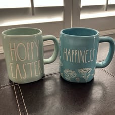 Rae Dunn HOPPY EASTER and HAPPINESS Mugs