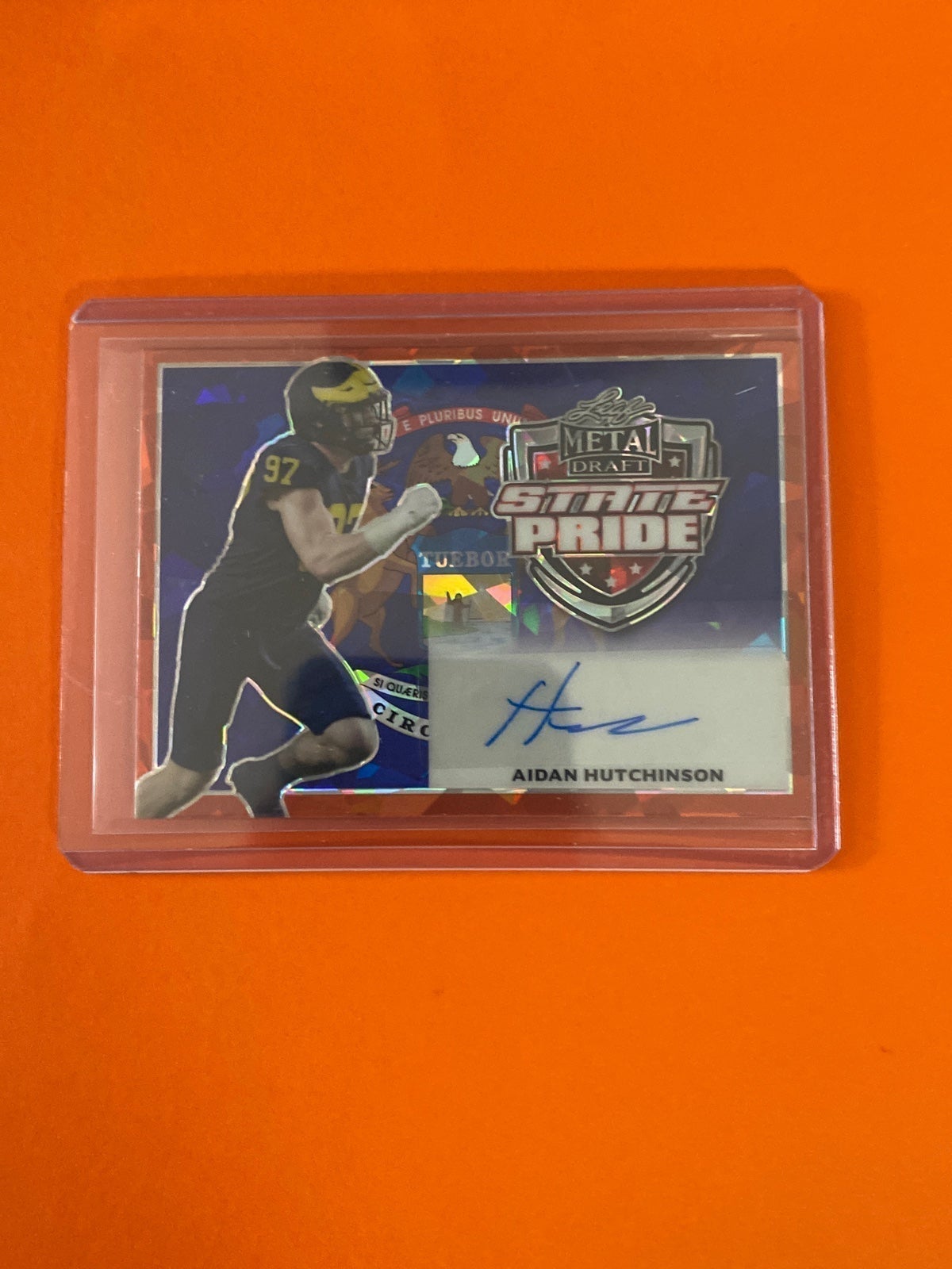 Aiden Hutchinson RARE 2/4 - AUTOGRAPH CARD Cracked Ice ROOKIE - MINT - LIONS