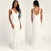 NEW Lulus Luxe Simple Romance White Beaded Sequin Mermaid Maxi Dress Size XL