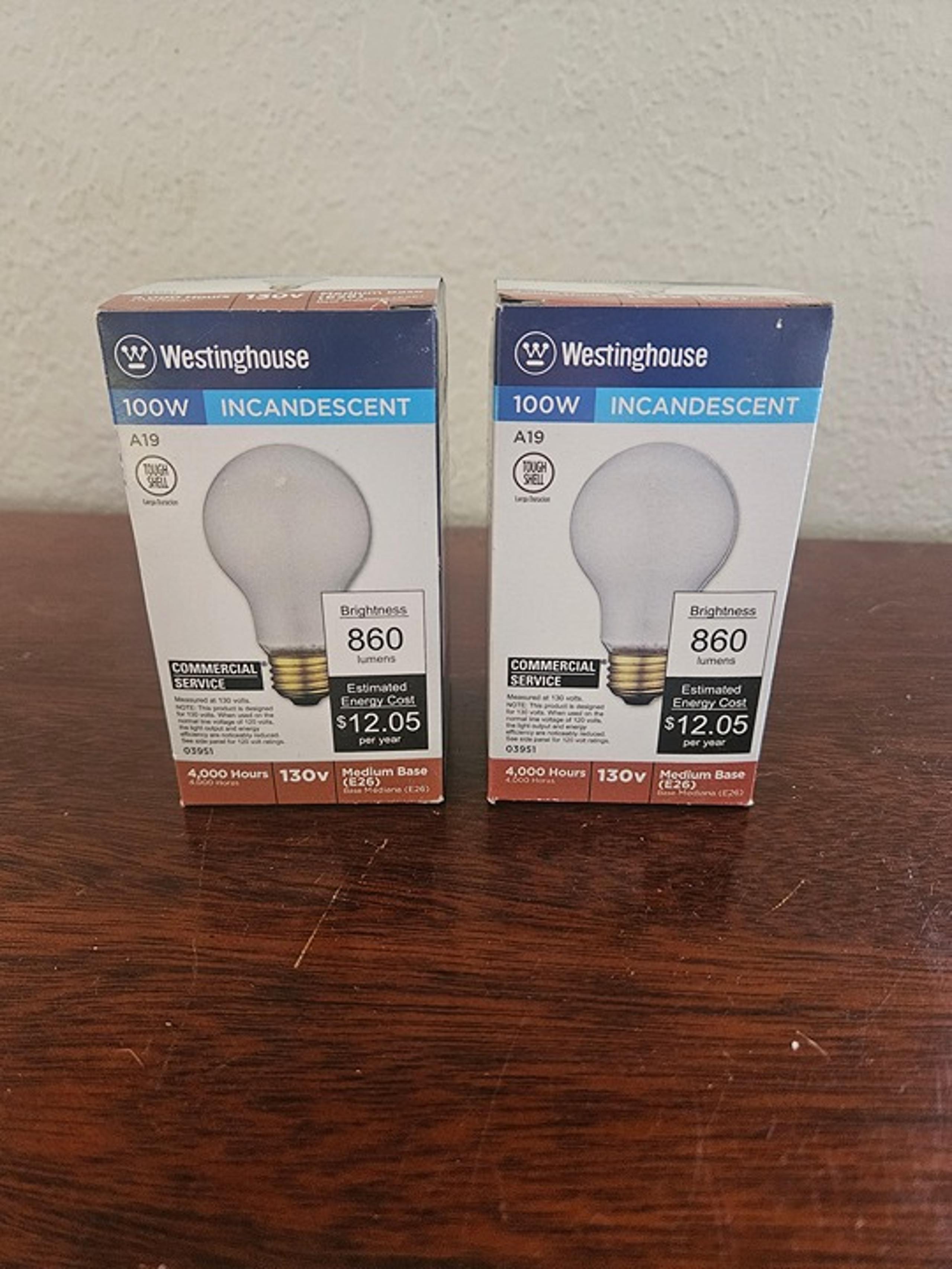 2 Toughshell Rough Service 100 Watt A19 Bulb E26 03951 - Westinghouse