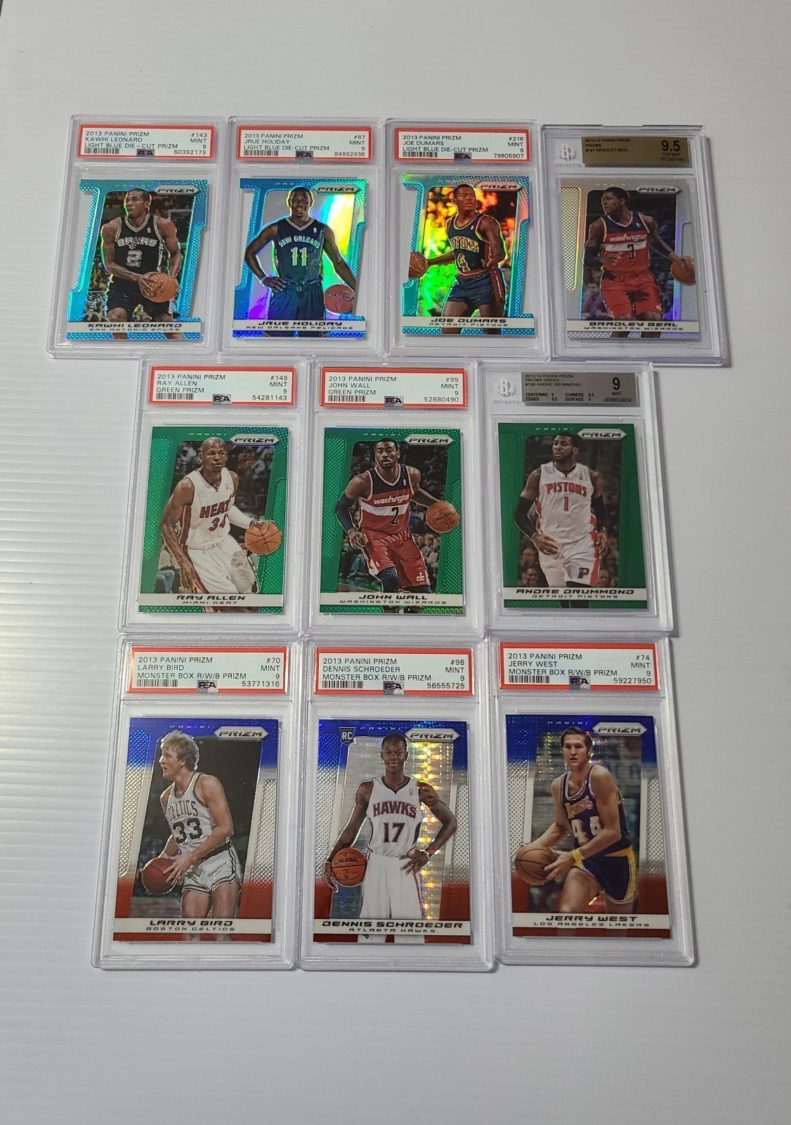 NBA 2013 Prizm Numbered # /199 Blue Green Silver RWB PSA BGS Card Lot