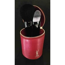 NEW Yves Saint Laurent YSL Beaute Brush Set With Red Logo Embossed Cylinder Case