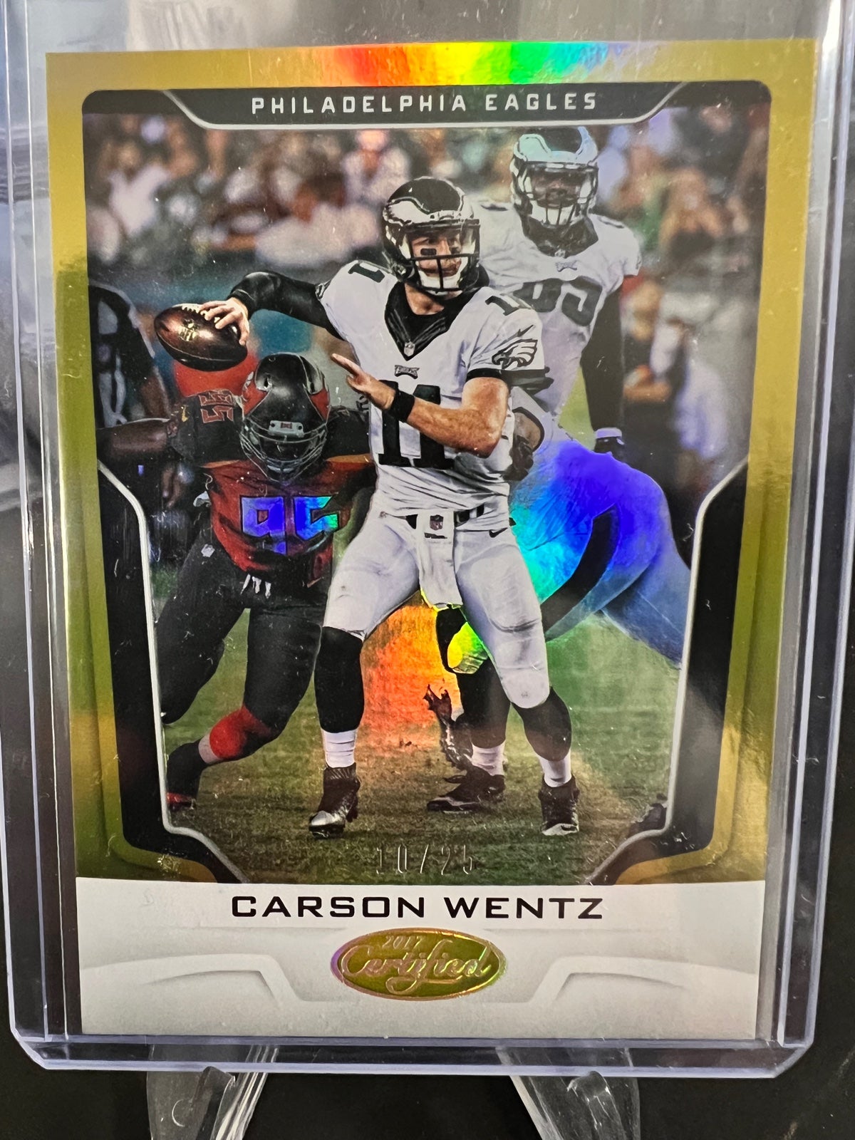 Carson Wentz 2017 Panini Certified 10/25 Gold Holo #56 Eagles QB