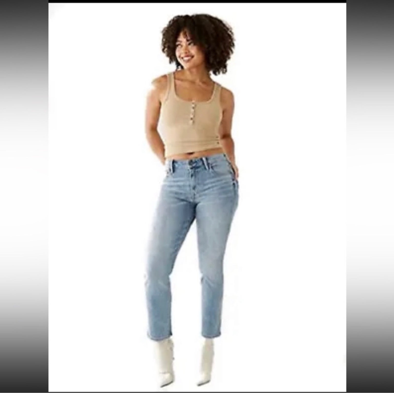True Religion Jennie Curvy Straight Leg Cropped Jeans In Molten Moves Blue Sz:26