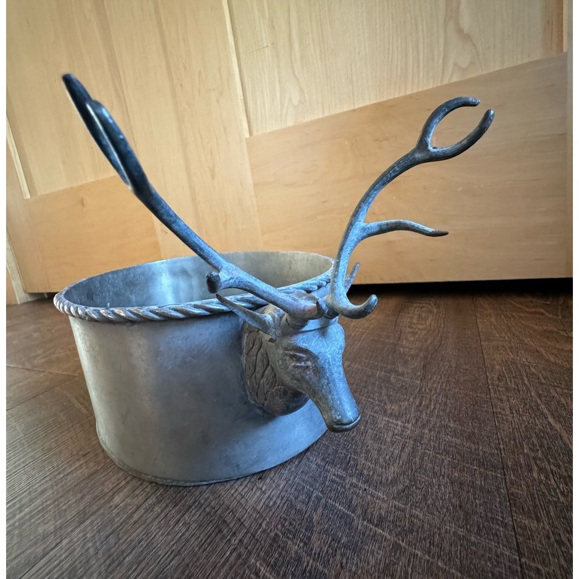 Vintage Pewter Stag / Deer / Antler Oval Decorative Dish