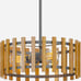 Rustic Farmhouse Modern Drum Wooden Pendant Light Lighting