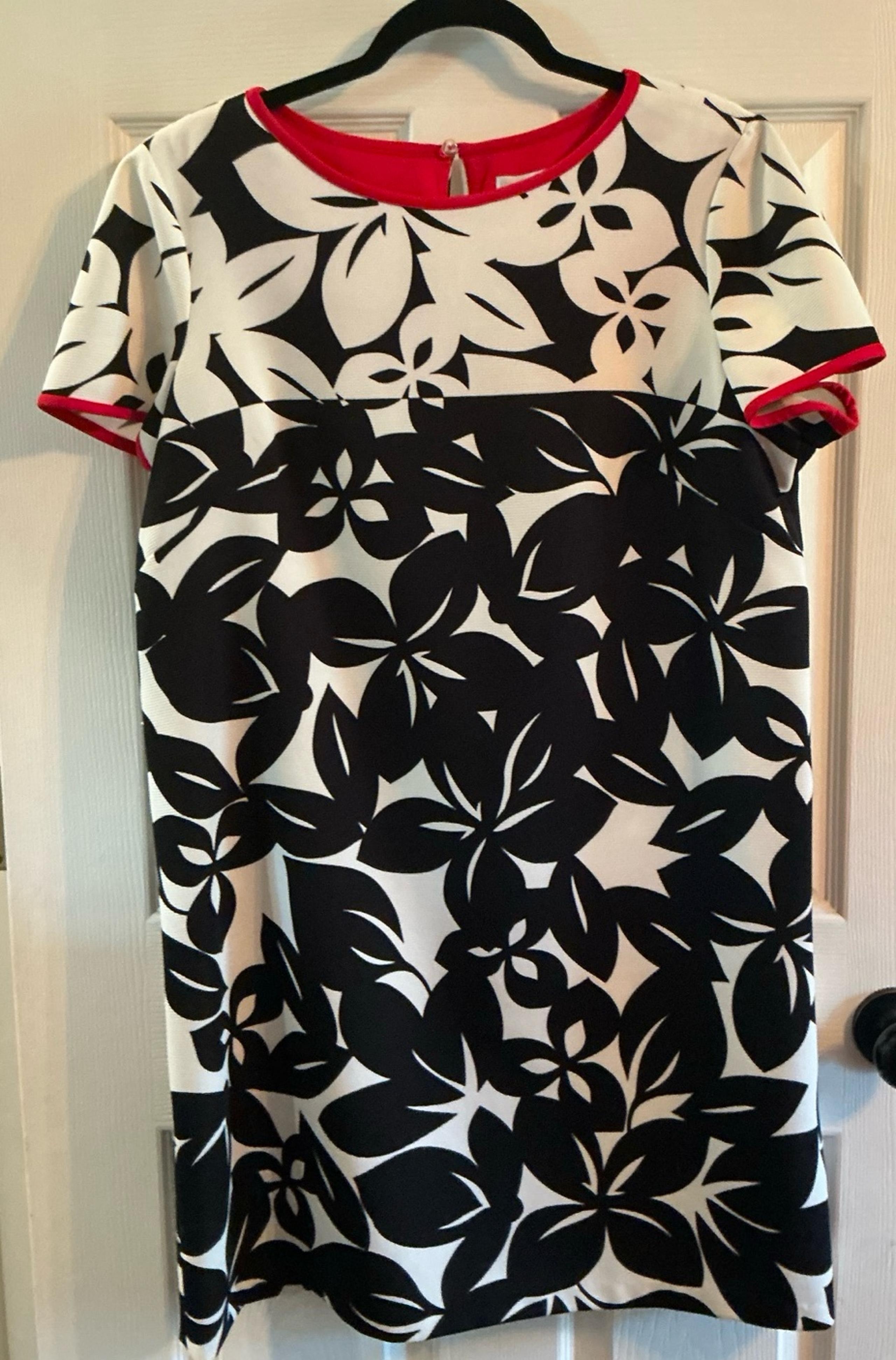 London times red black and white dress. Size 16