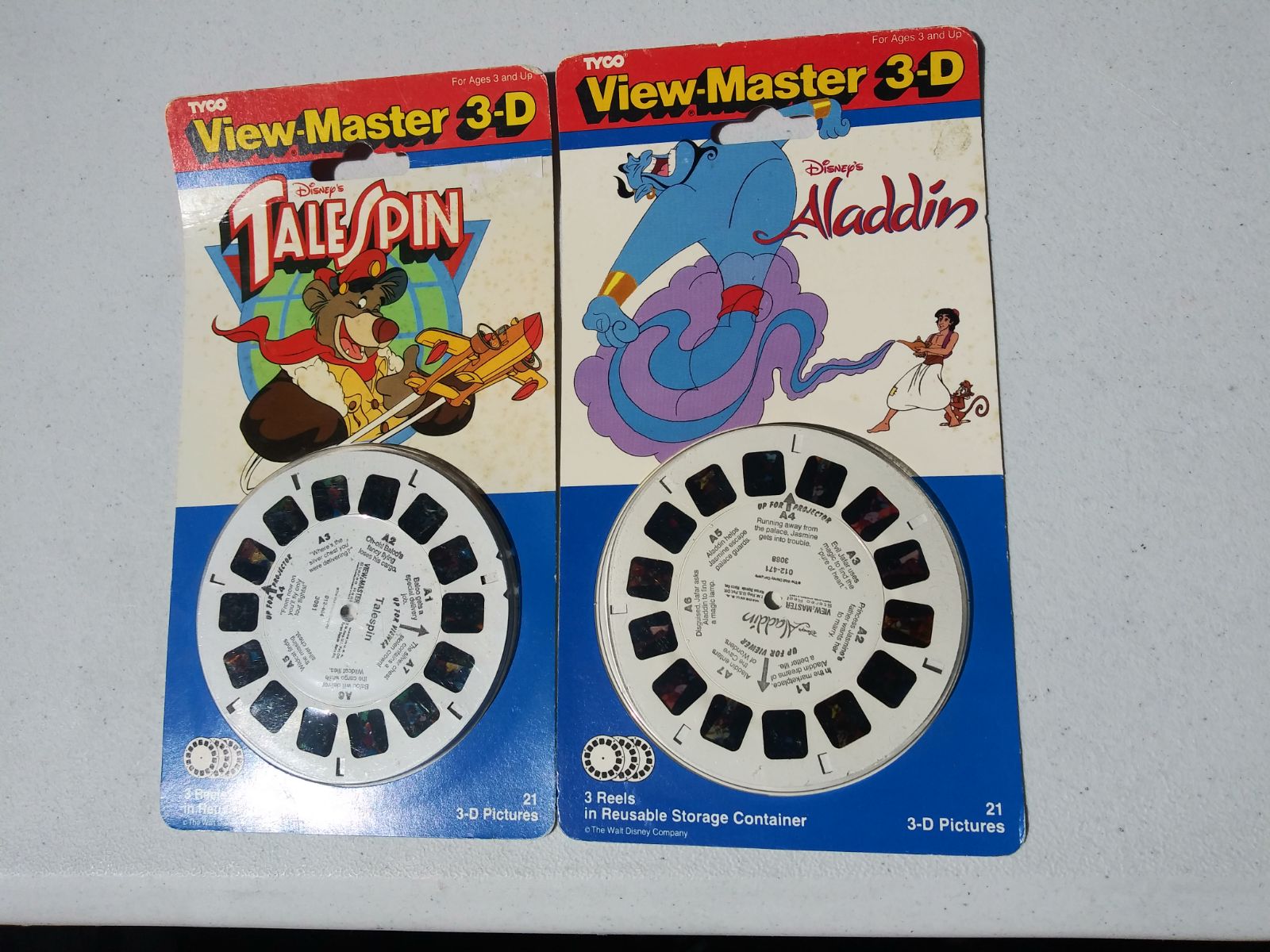 2 Disney's TYCO VIEW MASTER REELS 3-D