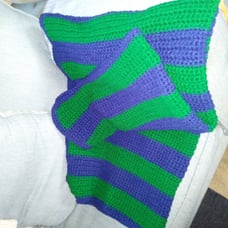 Handmade crochet navy blue and green