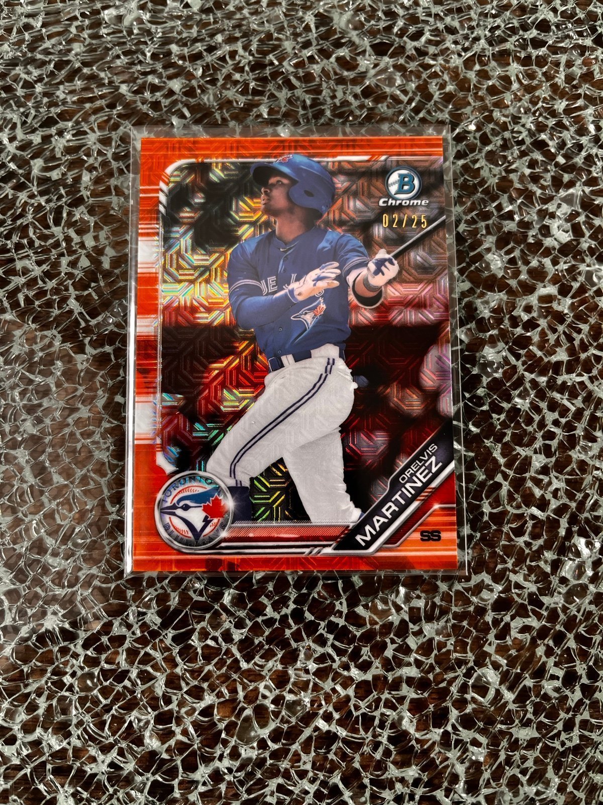 2019 Bowman Chrome Orelvis Martinez Orange Mega Box Refractor /25