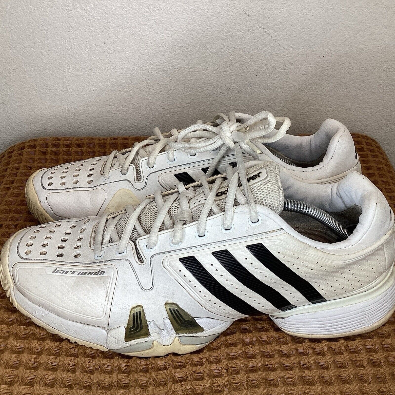 Adidas Adipower Barricade Men's Sz 13 White Black Tennis Court Sneaker Shoes